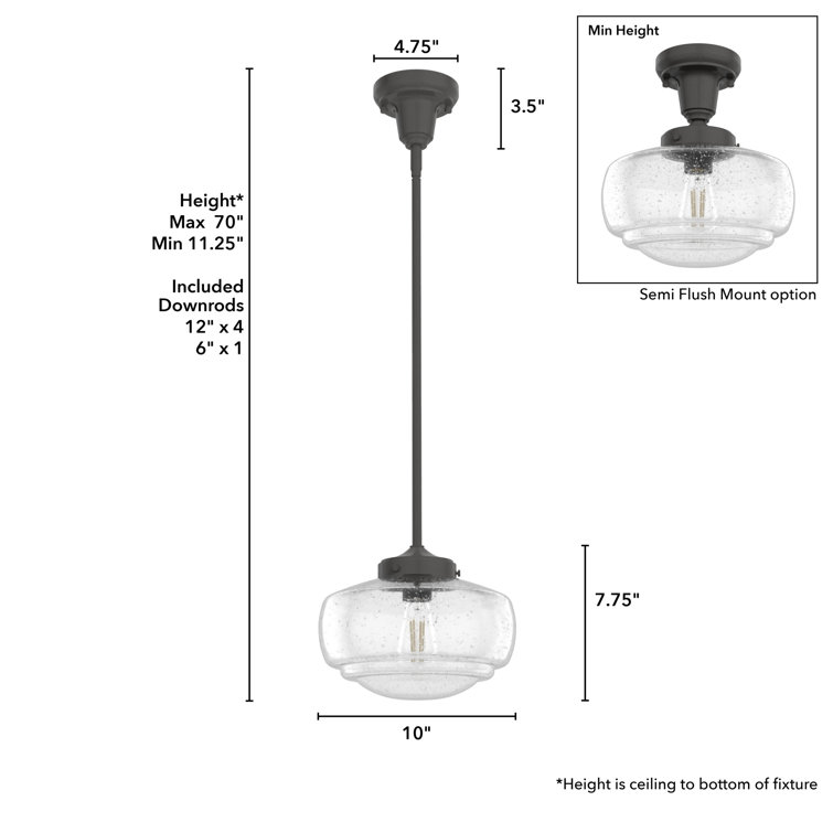Saddle Creek Noble Bronze Mini Pendant with White Glass Shade