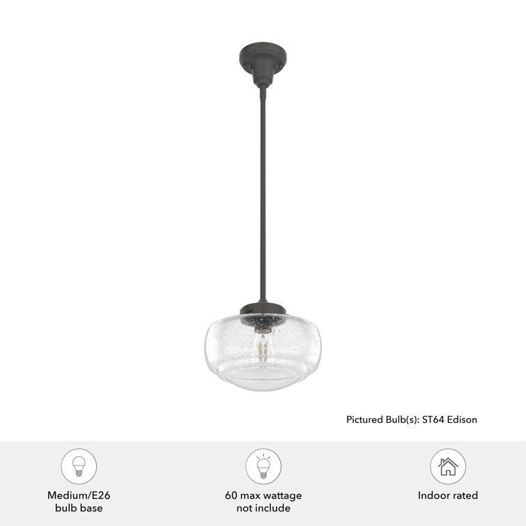 Saddle Creek Noble Bronze Mini Pendant with White Glass Shade