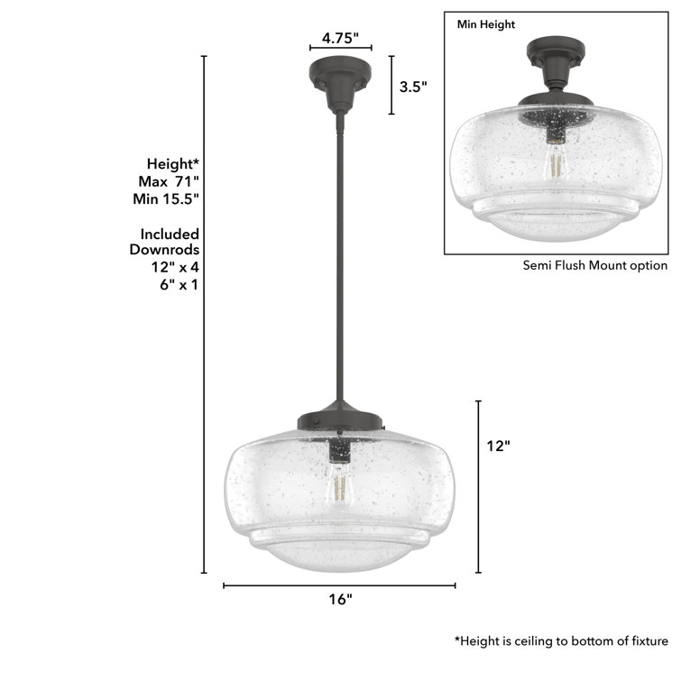 Saddle Creek Noble Bronze Mini Pendant with White Glass Shade