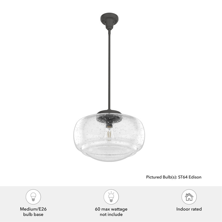 Saddle Creek Noble Bronze Mini Pendant with White Glass Shade