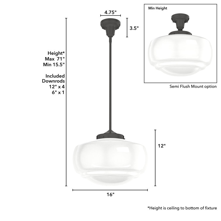 Noble Bronze Seeded Glass Mini Pendant - Transitional Schoolhouse Design