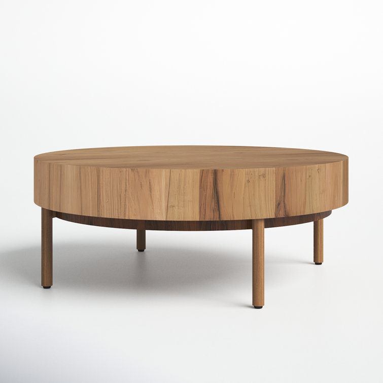 Odessa Round Natural Acacia Veneer Coffee Table