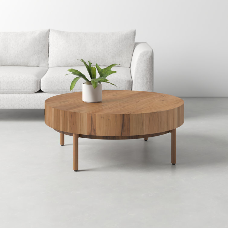 Odessa Round Natural Acacia Veneer Coffee Table