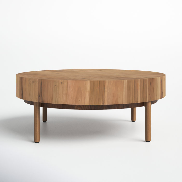 Odessa Round Natural Acacia Veneer Coffee Table