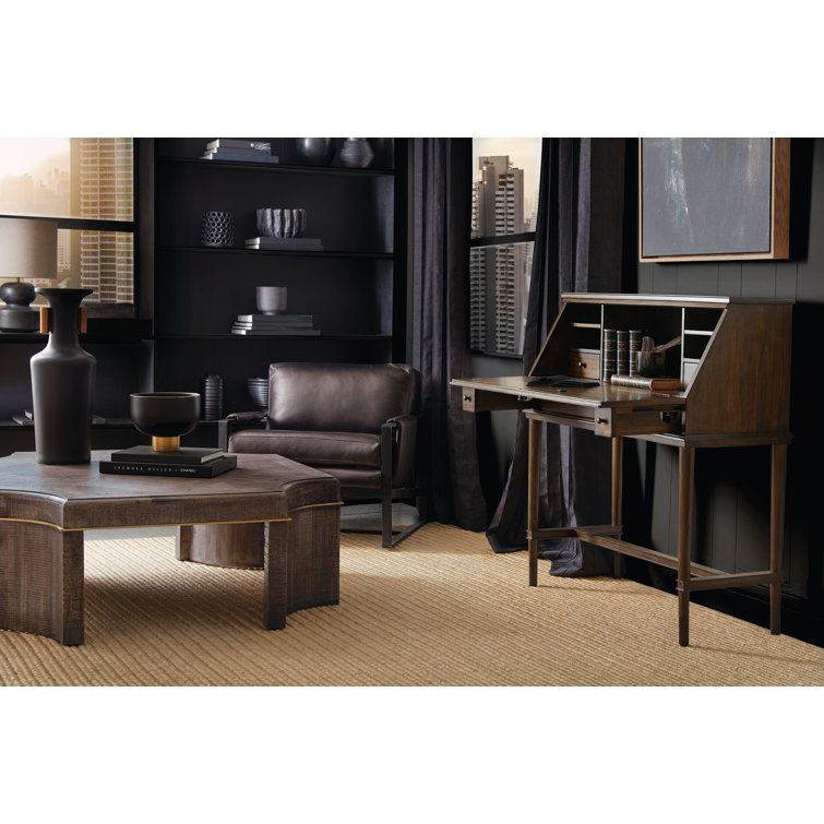 Riviera Black Leather and Metal Accent Chair