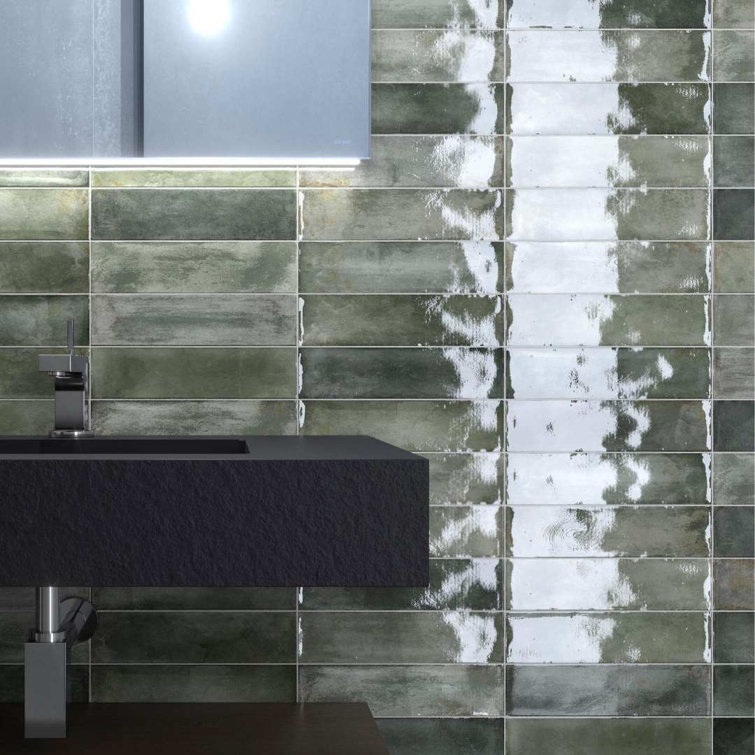 Avila Green 3" x 12" Ceramic Subway Wall Tile