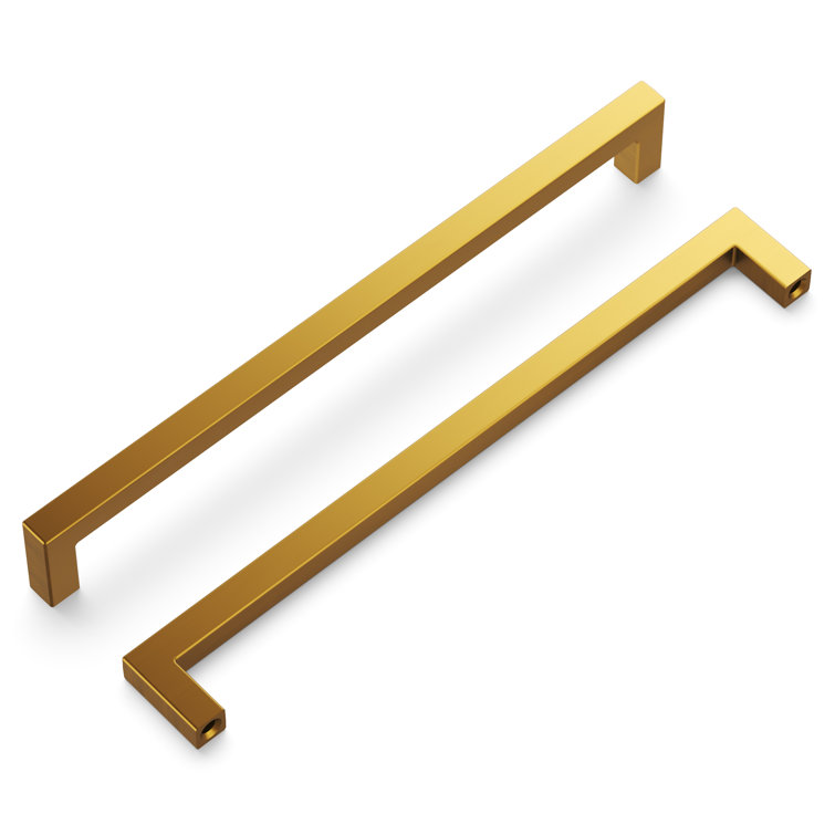 Brushed Golden Brass 18" Modern Cabinet Handles with Mounting Hardware