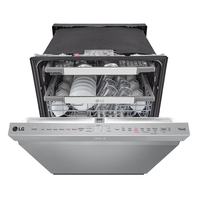 Elegant 24" Smart Dishwasher with QuadWash & TrueSteam, Stainless Steel