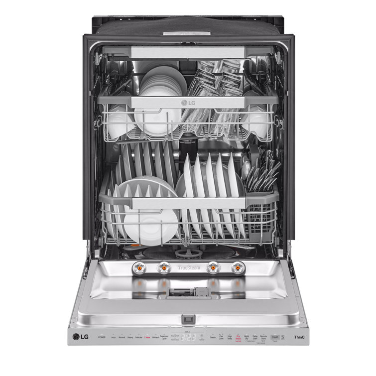 Elegant 24" Smart Dishwasher with QuadWash & TrueSteam, Stainless Steel