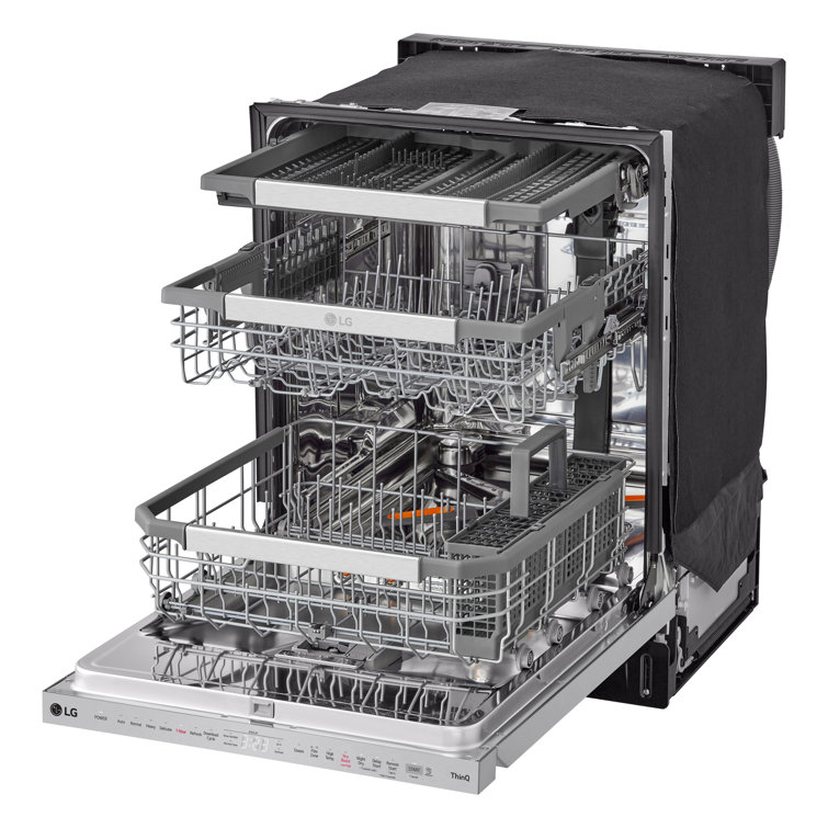 Elegant 24" Smart Dishwasher with QuadWash & TrueSteam, Stainless Steel