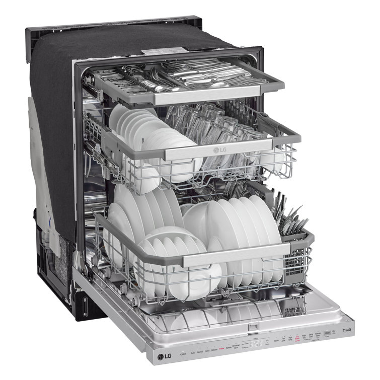 Elegant 24" Smart Dishwasher with QuadWash & TrueSteam, Stainless Steel