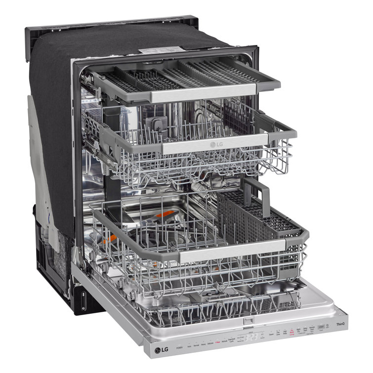 Elegant 24" Smart Dishwasher with QuadWash & TrueSteam, Stainless Steel