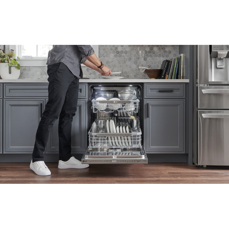 Elegant 24" Smart Dishwasher with QuadWash & TrueSteam, Stainless Steel