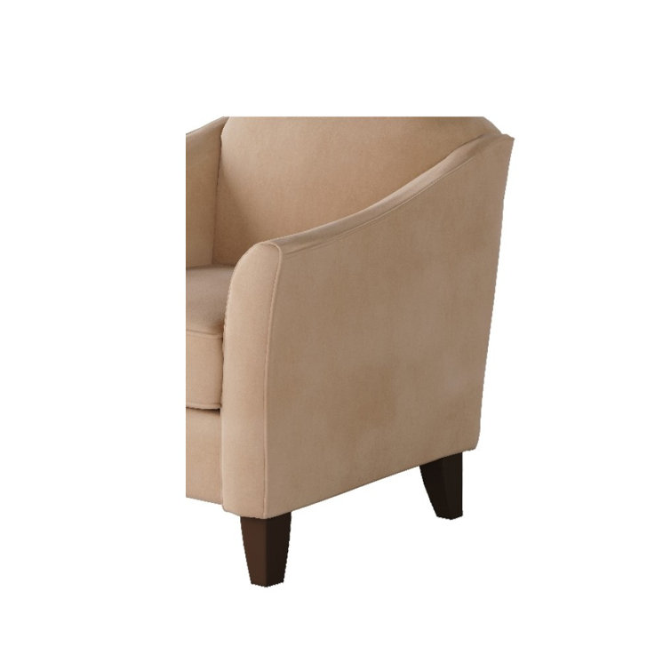 Bella Blush Velvet Accent Chair with Manufactured Wood Frame