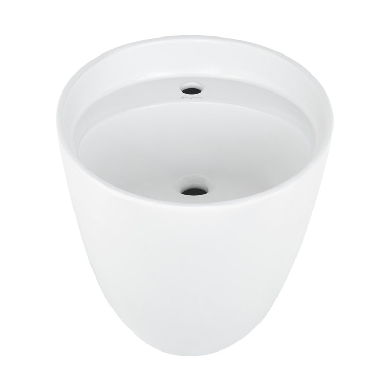 Calice 18" White Ceramic Wall-Mount Bathroom Sink