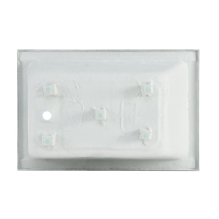Matte Black Acrylic Drop-In Bathtub with Reversible Drain
