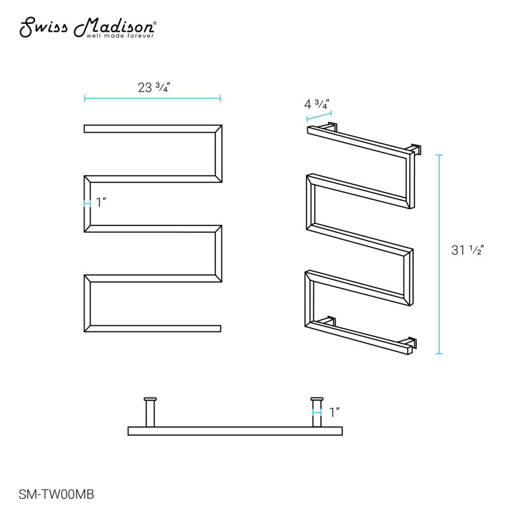 Matte Black Stainless Steel Wall Mounted Towel Warmer