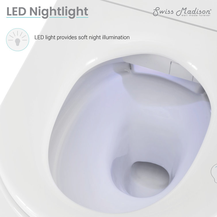 Hugo White Glossy Wall-Hung Elongated Smart Toilet with Bidet