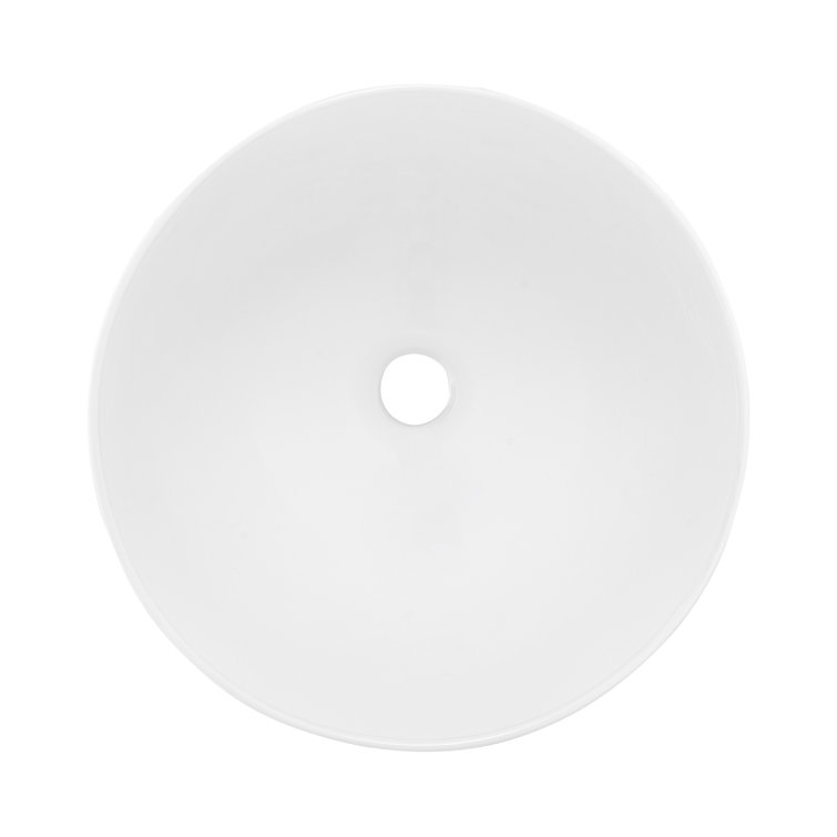 Calice 15'' White Ceramic Round Vessel Sink