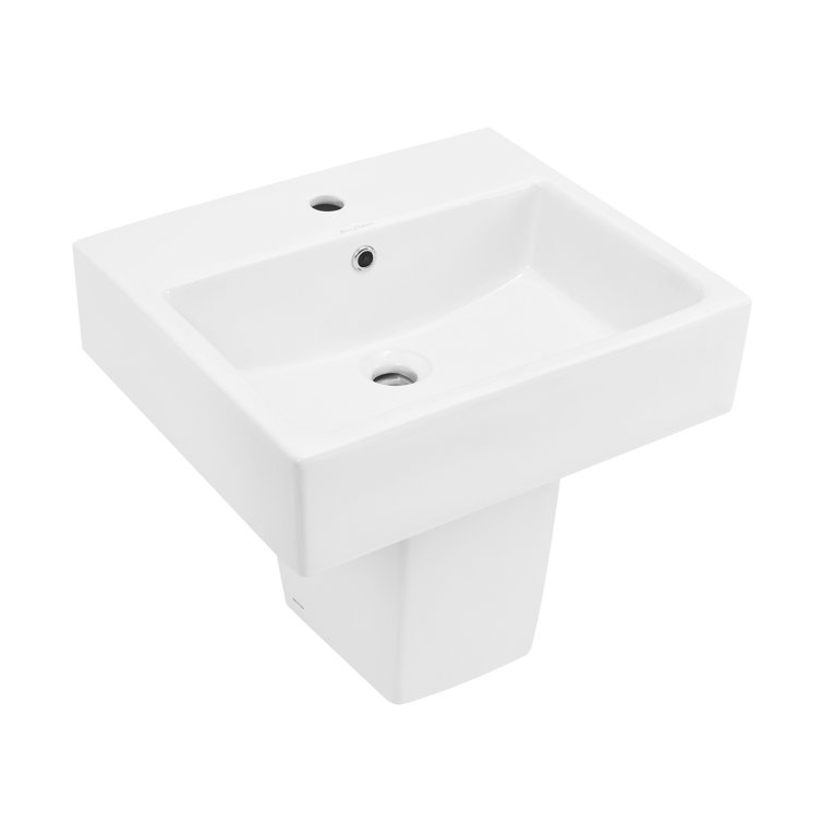 White Ceramic 21" Wall-Mount Bathroom Sink