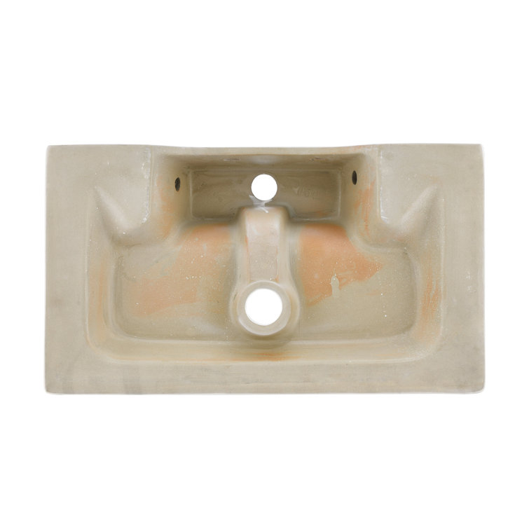 Claire 22" White Marble Ceramic Wall-Mount Bathroom Sink