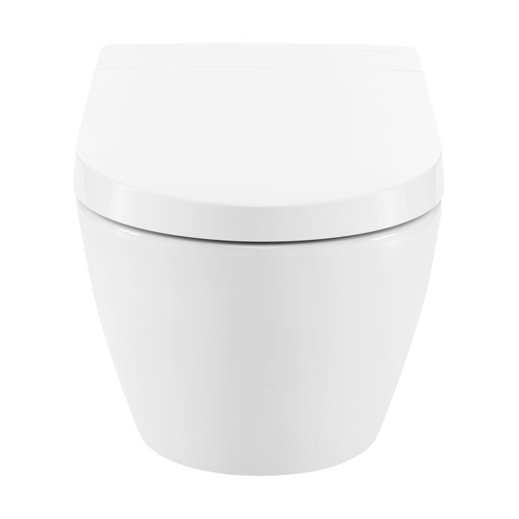 Hugo White Glossy Wall-Hung Elongated Smart Toilet with Bidet