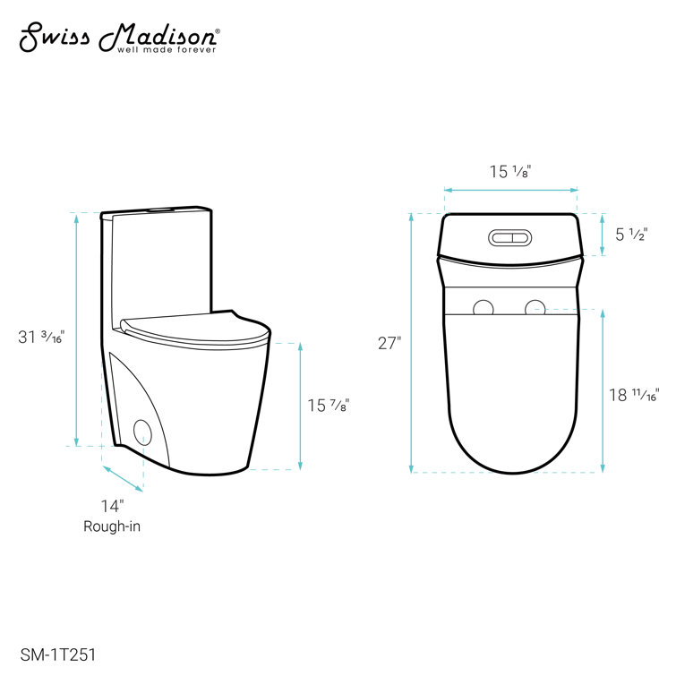 White Elongated Dual Flush High Efficiency Toilet