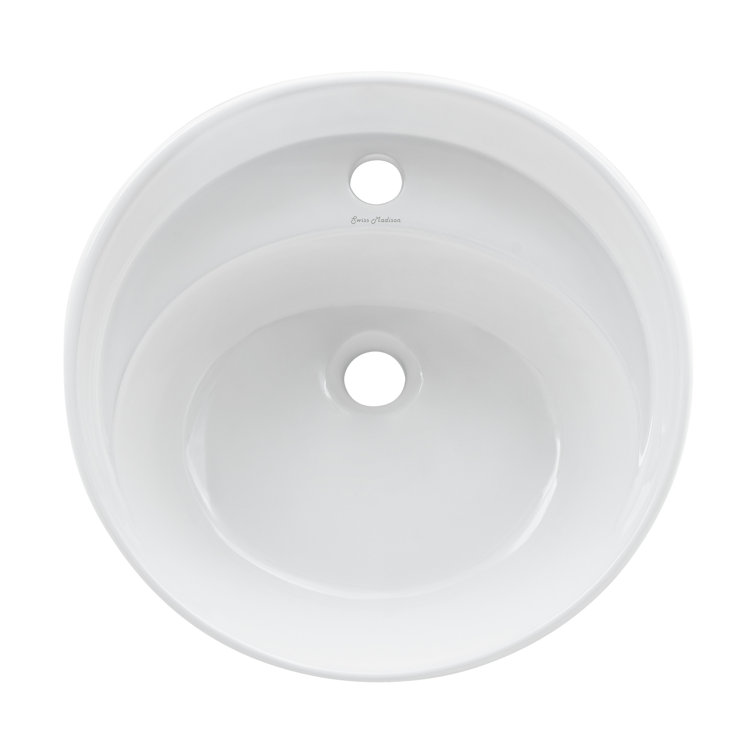 Calice 18" White Ceramic Wall-Mount Bathroom Sink