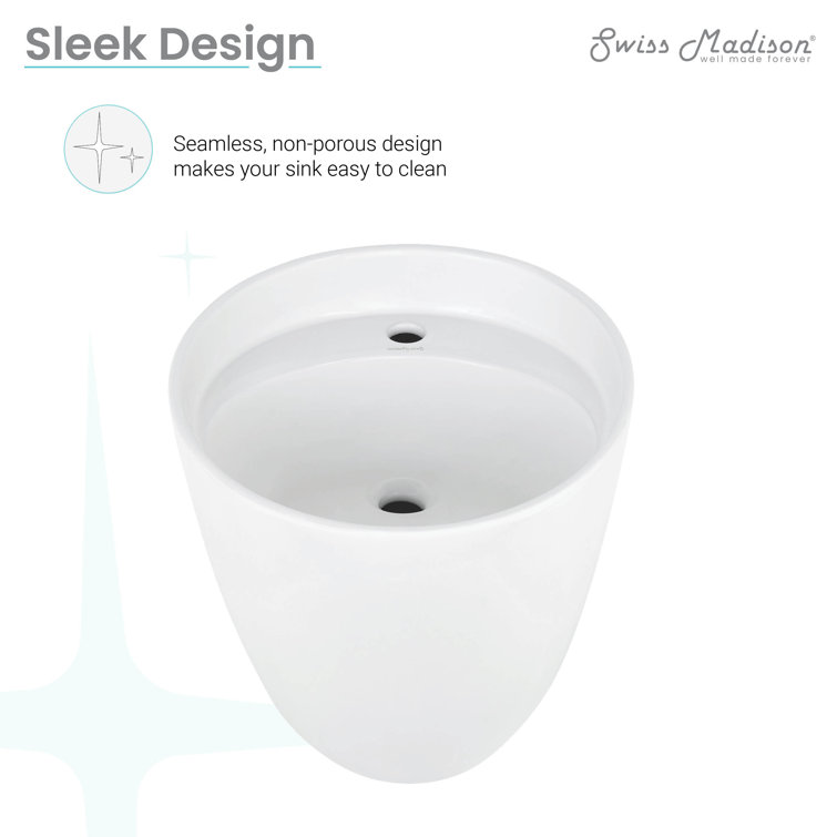 Calice 18" White Ceramic Wall-Mount Bathroom Sink