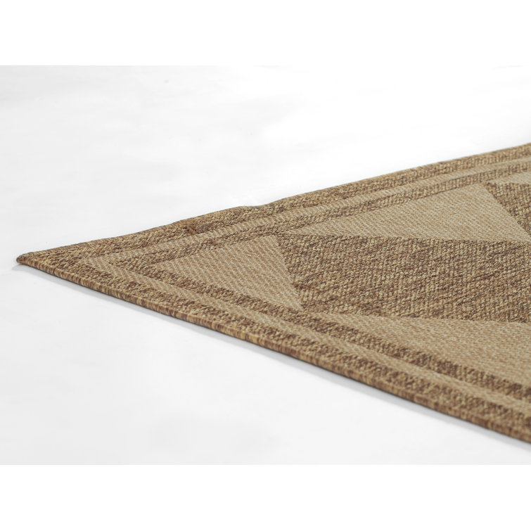 Natural Diamond Pattern Rectangular Indoor/Outdoor Rug