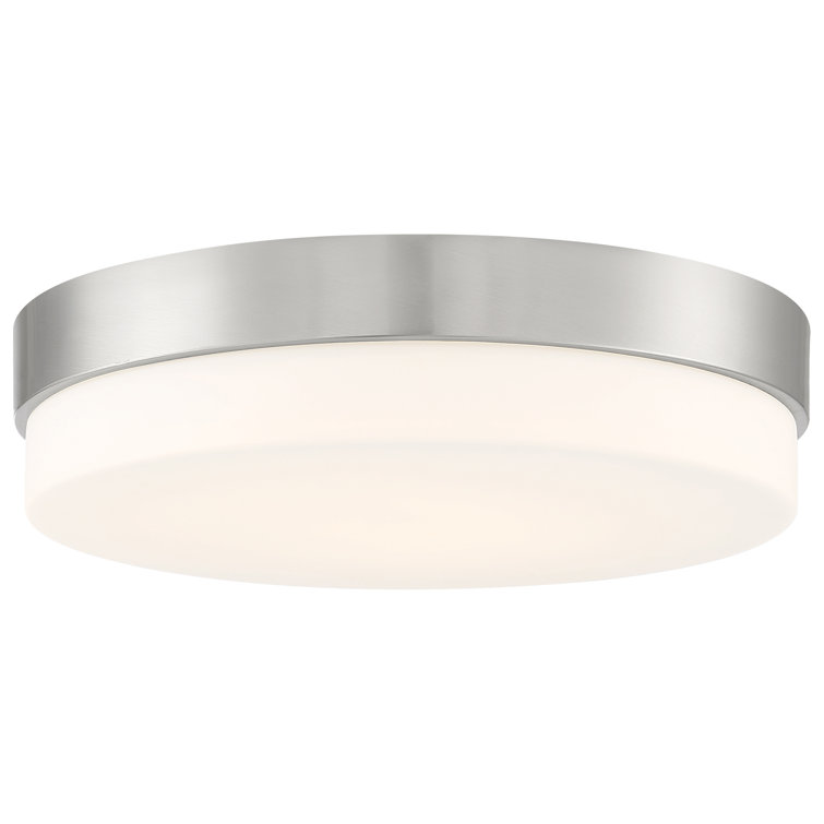 Roma 18'' Brushed Steel and Glass LED Flush Mount