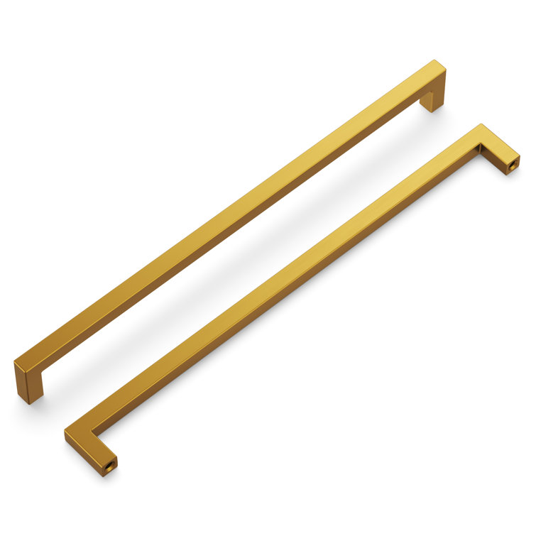 Brushed Golden Brass 18" Modern Cabinet Handles with Mounting Hardware