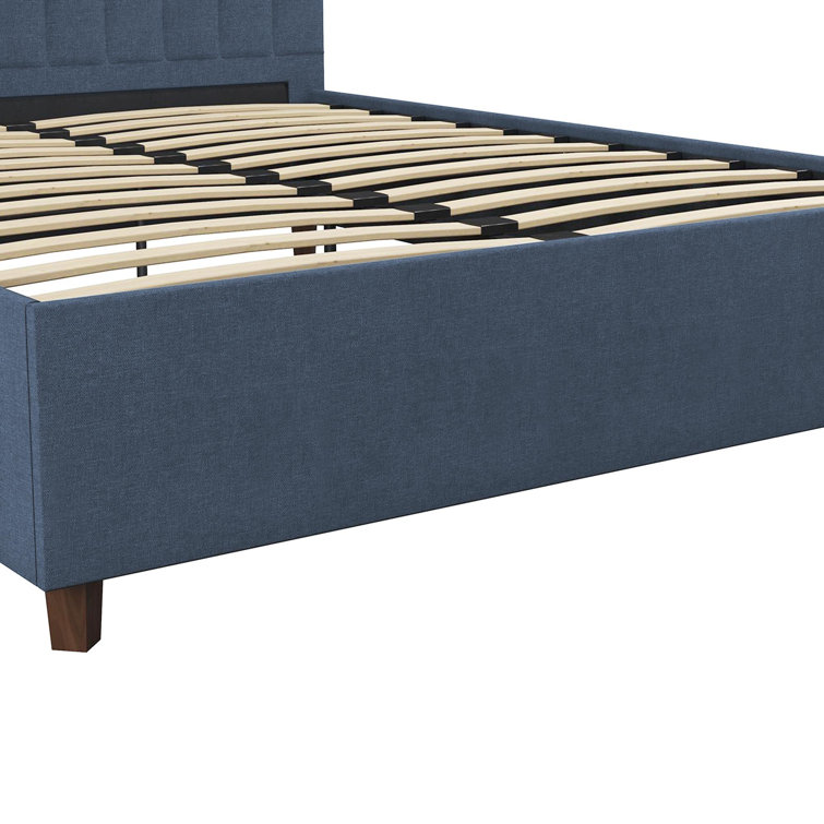 Elegant Queen-Sized Brittany Platform Bed with Tufted Linen Upholstery