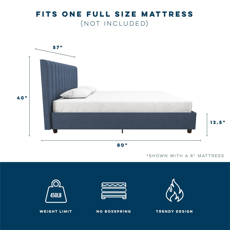 Elegant Queen-Sized Brittany Platform Bed with Tufted Linen Upholstery