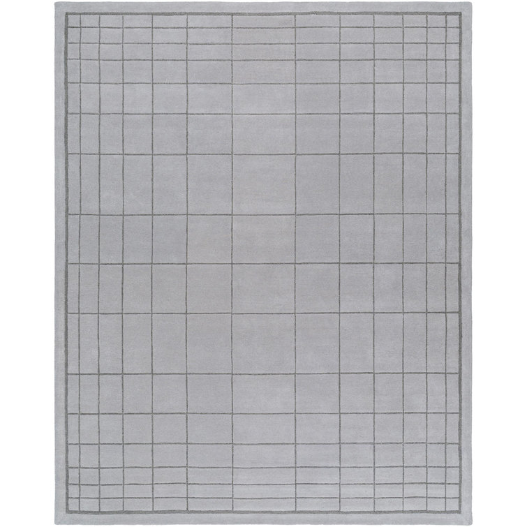 Gray Hand Tufted Wool Rectangular Area Rug 8' x 10'