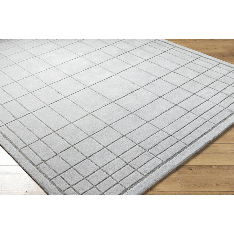 Gray 8' x 10' Hand-Tufted Wool Rectangular Rug