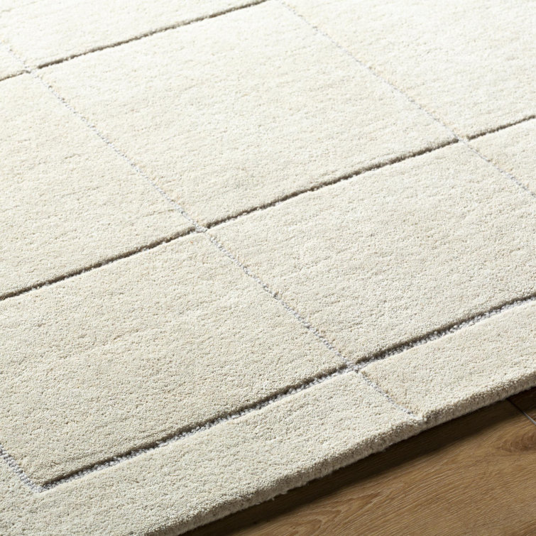 Mallory Pearl Hand-Tufted Gray Wool Rectangular Rug 2' x 3'