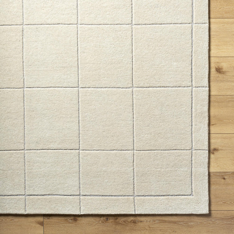 Mallory Pearl Hand-Tufted Gray Wool Rectangular Rug 2' x 3'
