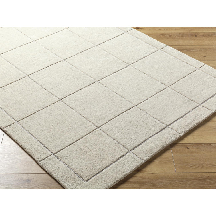 Mallory Pearl Hand-Tufted Gray Wool Rectangular Rug 2' x 3'