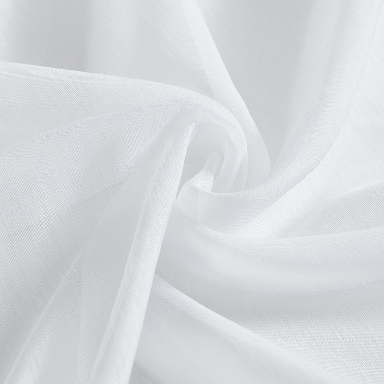 Lauren White Semi Sheer Polyester Curtain Pair