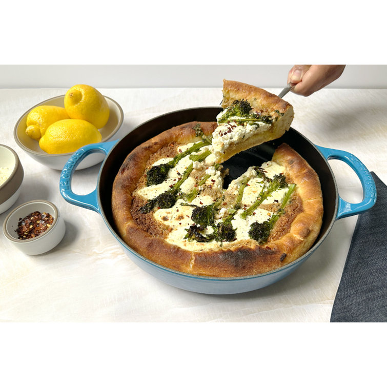 Artichoke Green Enameled Cast Iron Oval Braiser with Handles