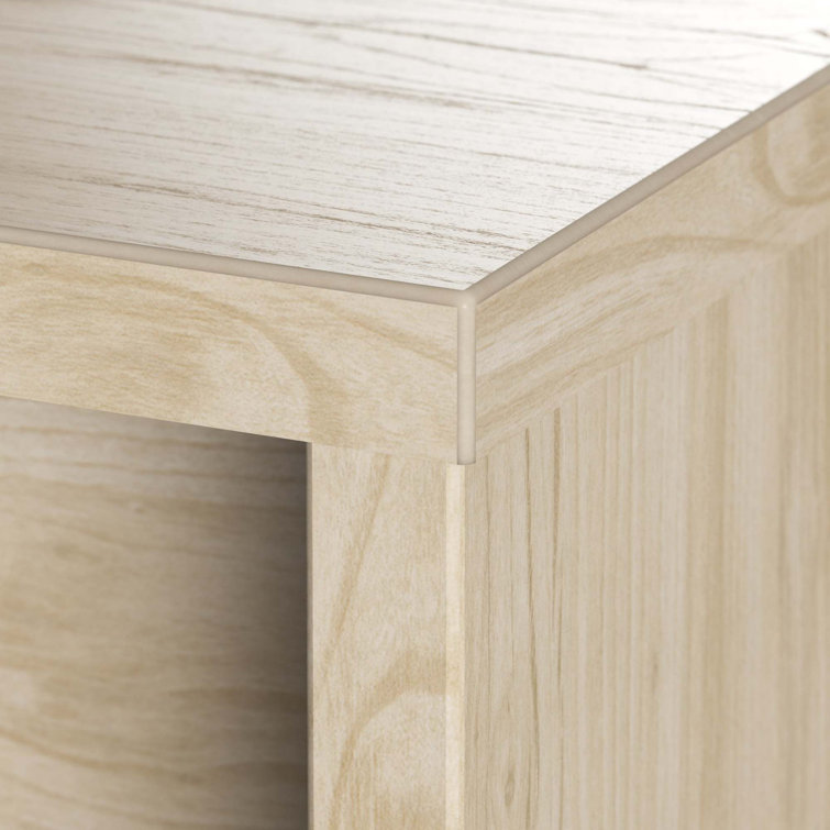 Natural Elm L-Shaped Corner Desk with Drawer