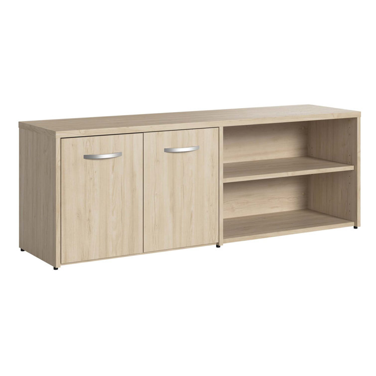 Natural Elm Office Storage Cabinet with Adjustable Shelves