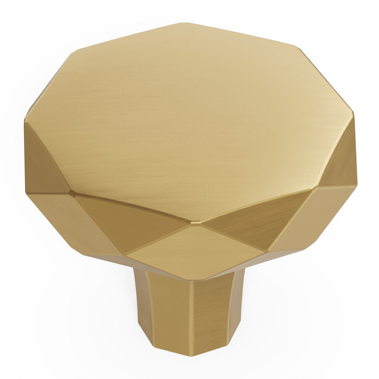 Champagne Bronze Modern Round Faceted Cabinet Knob