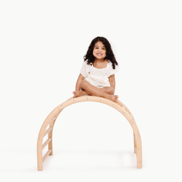 Natural Beech Wood Indoor Climbing Arch with Fort