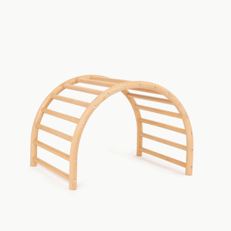 Natural Beech Wood Indoor Climbing Arch with Fort