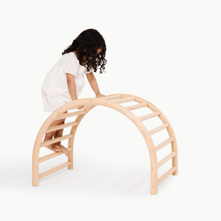 Natural Beech Wood Indoor Climbing Arch with Fort