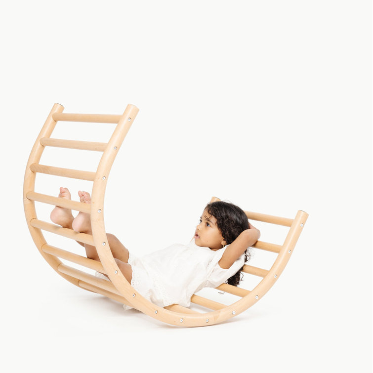 Natural Beech Wood Indoor Climbing Arch with Fort