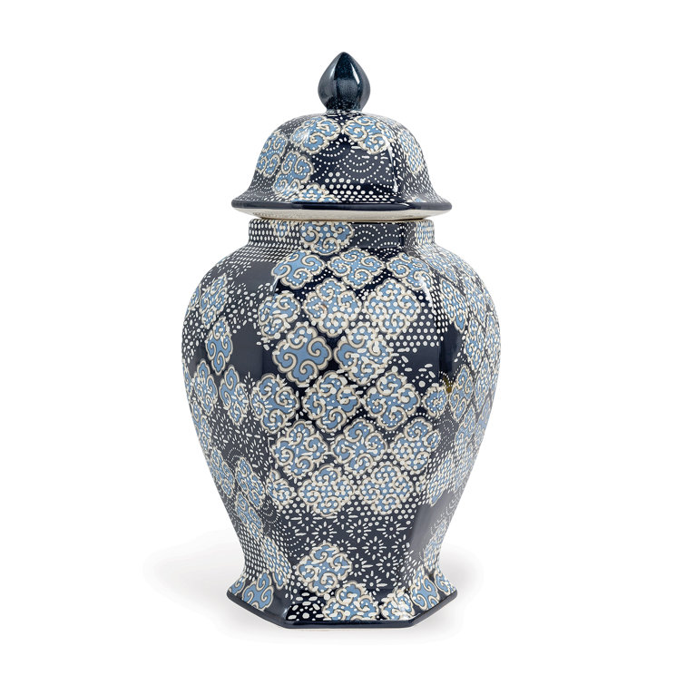 Blue and White Porcelain Batik Pattern Jar