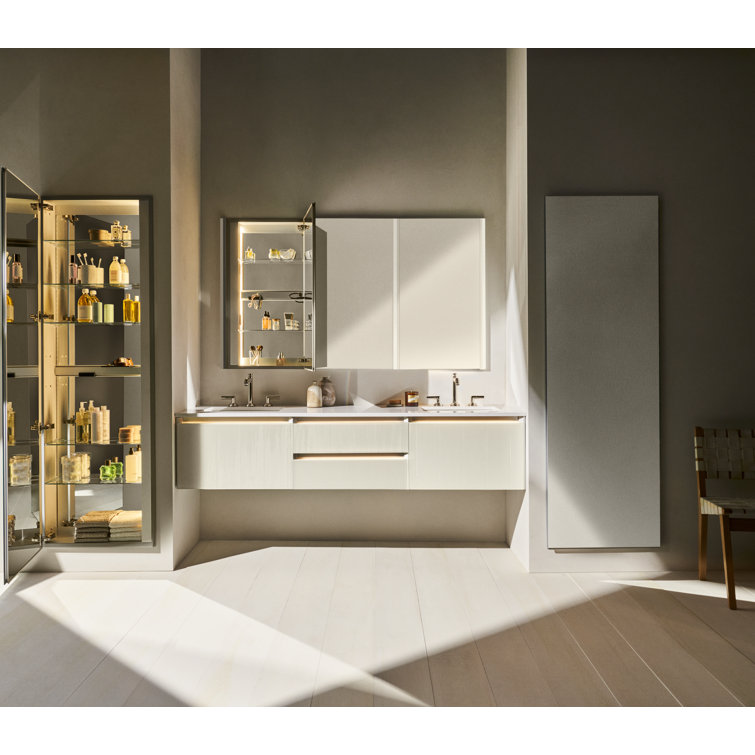 M Series Frameless 15.25 x 36 Medicine Cabinet with Lighting and Electrical Outlet
